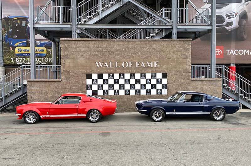 2 Shelbys, in front of hall of fame